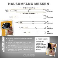 ALTEZAR Braunes Hundehalsband aus weichem, leichtem Leder, strapazierfähiges Lederhalsband S - Halsumfang: 27 cm - 33 cm