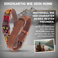 ALTEZAR Braunes Hundehalsband aus weichem, leichtem Leder, strapazierfähiges Lederhalsband M - Halsumfang: 33 cm - 42 cm