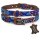 ALTEZAR Blaues Hundehalsband aus Leder Tribal Blau Handgemacht in Mexiko  - Größe M