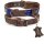 ALTEZAR Handcrafted Leather Dog Collar: Dual-Tribal Blue from Mexico