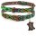 ALTEZAR Grünes Hundehalsband aus Leder Tribal Grün Handgemacht in Mexiko - Größe L
