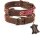 ALTEZAR Handcrafted Pink Leather Dog Collar: Double-Tribal Design from Mexico