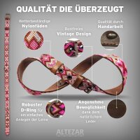 ALTEZAR Rosanes Hundehalsband aus Leder Tribal Pink Handgemacht in Mexiko - Größe L
