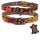 ALTEZAR Feuerrotes Hundehalsband aus Leder Tribal Feuerrot Handgemacht in Mexiko - Größe M