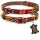ALTEZAR Feuerrotes Hundehalsband aus Leder Tribal Feuerrot Handgemacht in Mexiko - Größe L