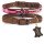 ALTEZAR Pinkes Hundehalsband aus Leder Doppel-Tribal Rosa Handgemacht in Mexiko - Größe XS