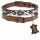 ALTEZAR Hundehalsband Leder Doppel-Tribal Schwarz-Weiß Handgemacht in Mexiko - XS