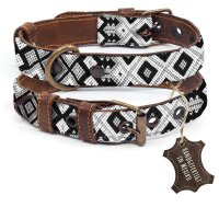 ALTEZAR elegantes Hundehalsband Leder Tribal...
