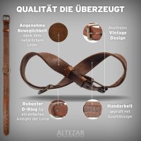 ALTEZAR Dunkelbraunes Hundehalsband weiches, leichtes Leder-Halsband
