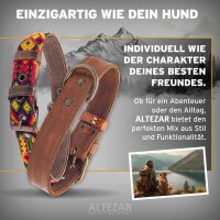 ALTEZAR Dunkelbraunes Hundehalsband weiches, leichtes Leder-Halsband Größe M