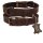 ALTEZAR Dunkelbraunes Hundehalsband weiches, leichtes Leder-Halsband Größe M